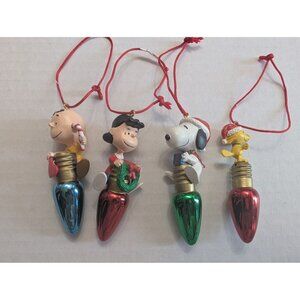 Kurt Adler x Peanuts Glass Bulb Christmas light ornament 3 in Lot of  4 *read*